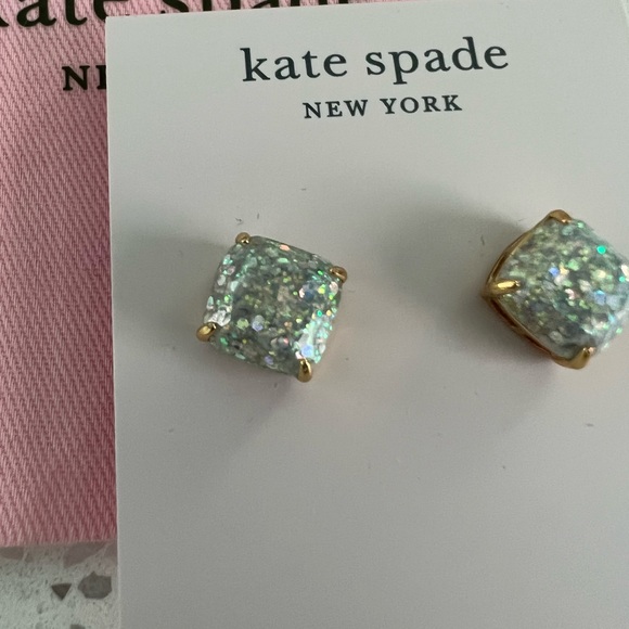 New with tags - Kate Spade iridescent glitter earrings - Picture 2 of 3
